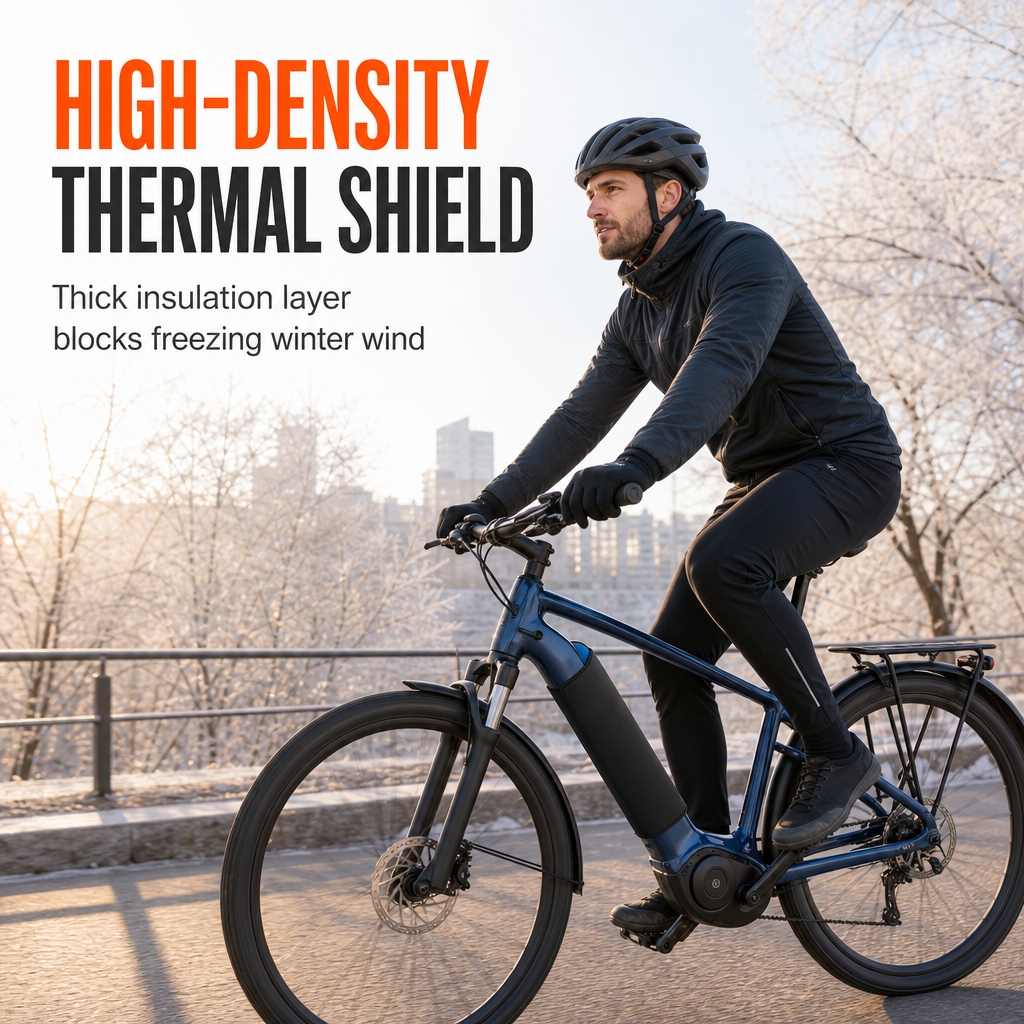 Lithium Battery Cover for Electric Bike, Waterproof, Dustproof and Cold-Resistant Protective Sleeve for Electric Bike Frame, Neoprene