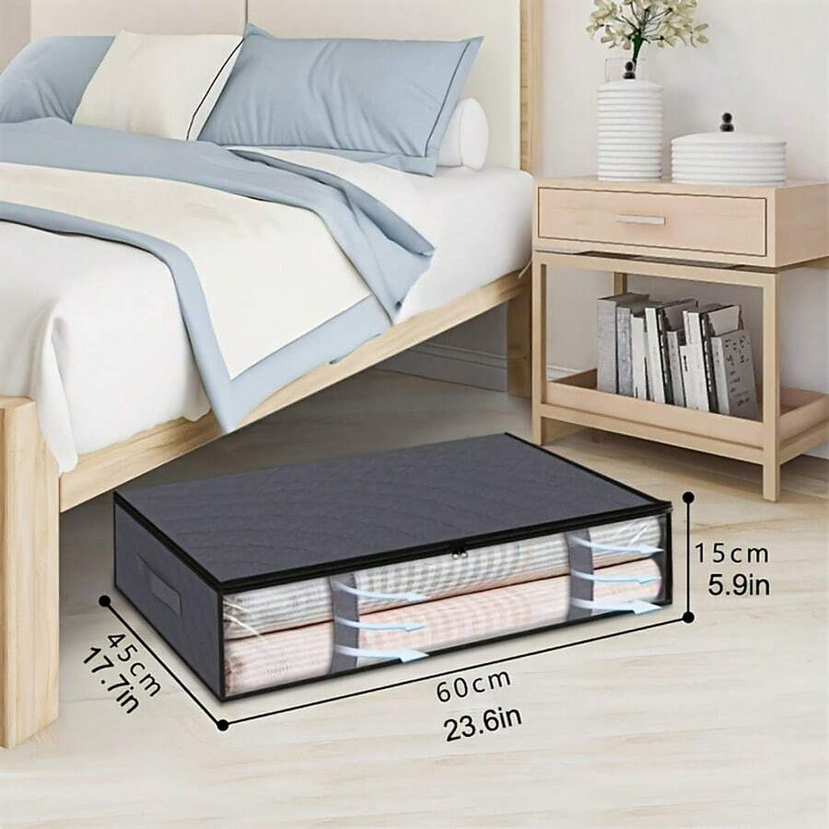 2-Pack: Underbed and Over-Wardrobe Storage Bags with Clear Window