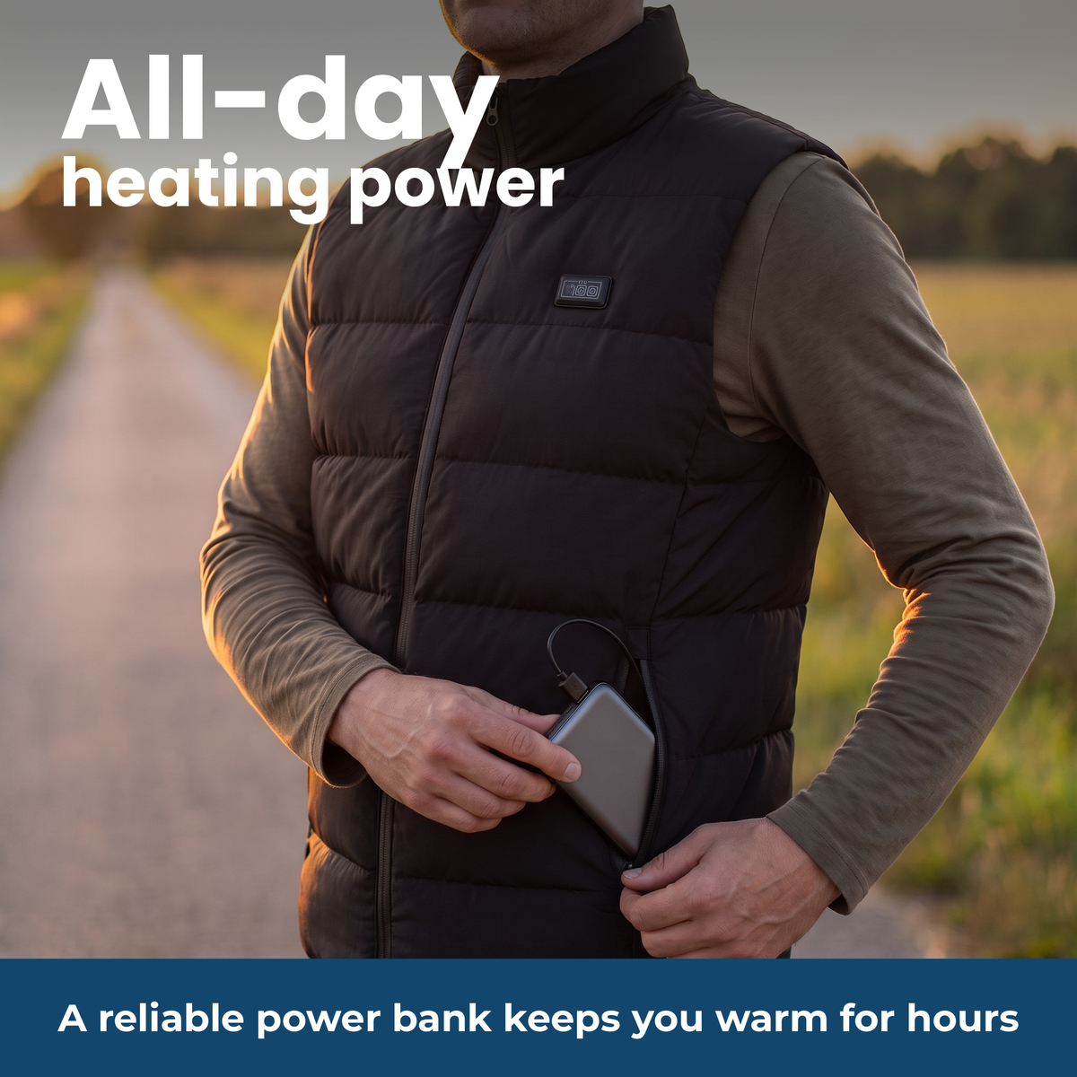 Heated Vest with 15 Heating Zones