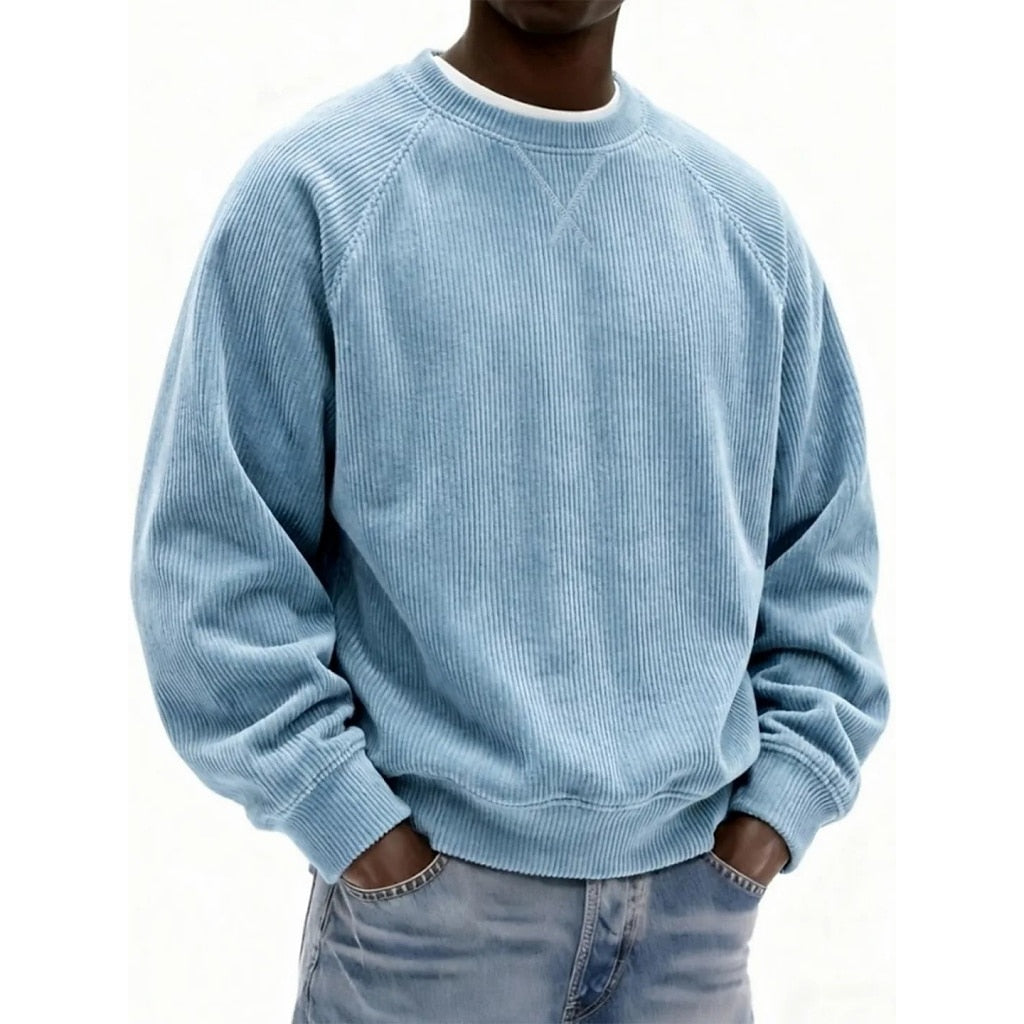 Textured Corduroy Crewneck Sweatshirt