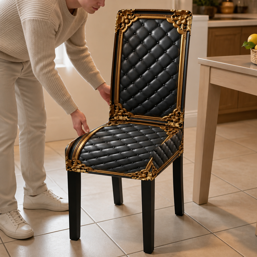 Baroque Print Stretch Dining Chair Cover (6-pack)