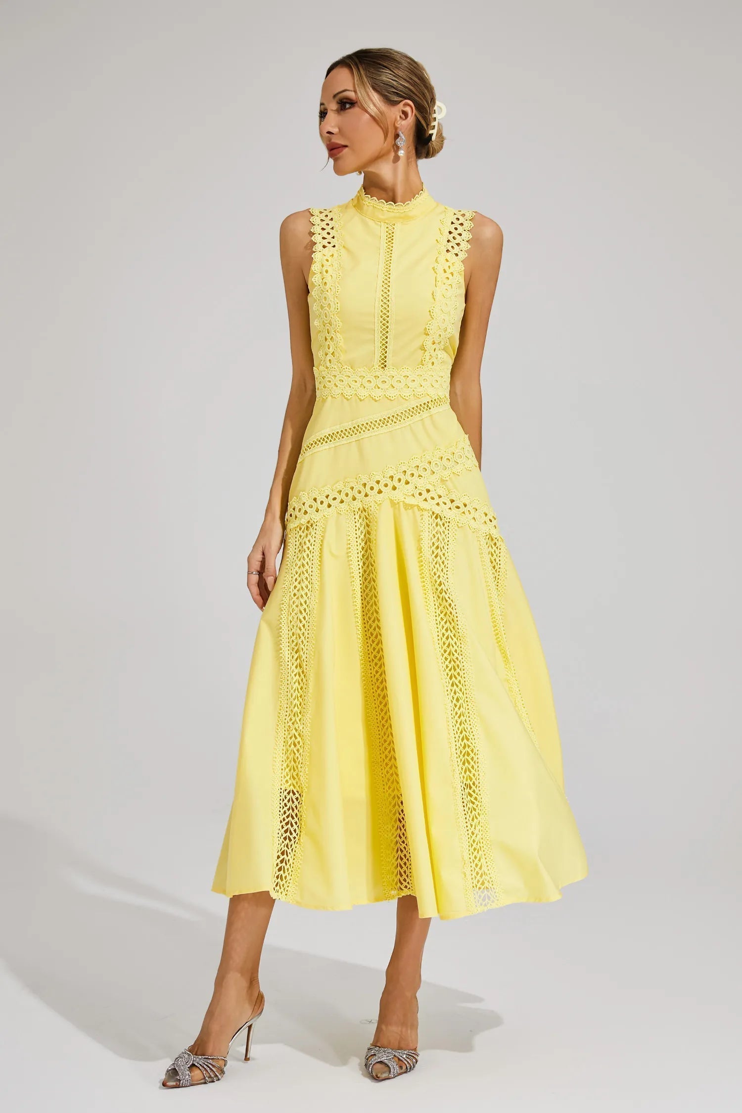 Celrien | Stunning Summer Flowy Midi Wedding Guest Dress For Weddings And Garden Parties