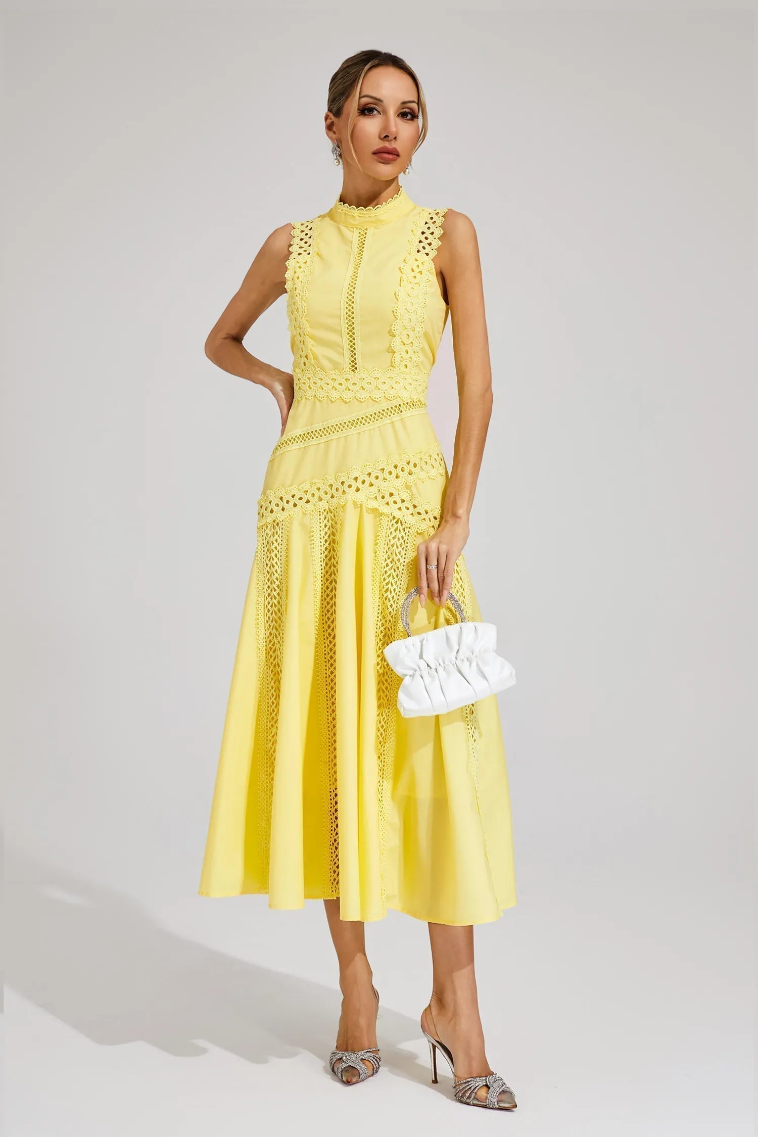 Celrien | Stunning Summer Flowy Midi Wedding Guest Dress For Weddings And Garden Parties