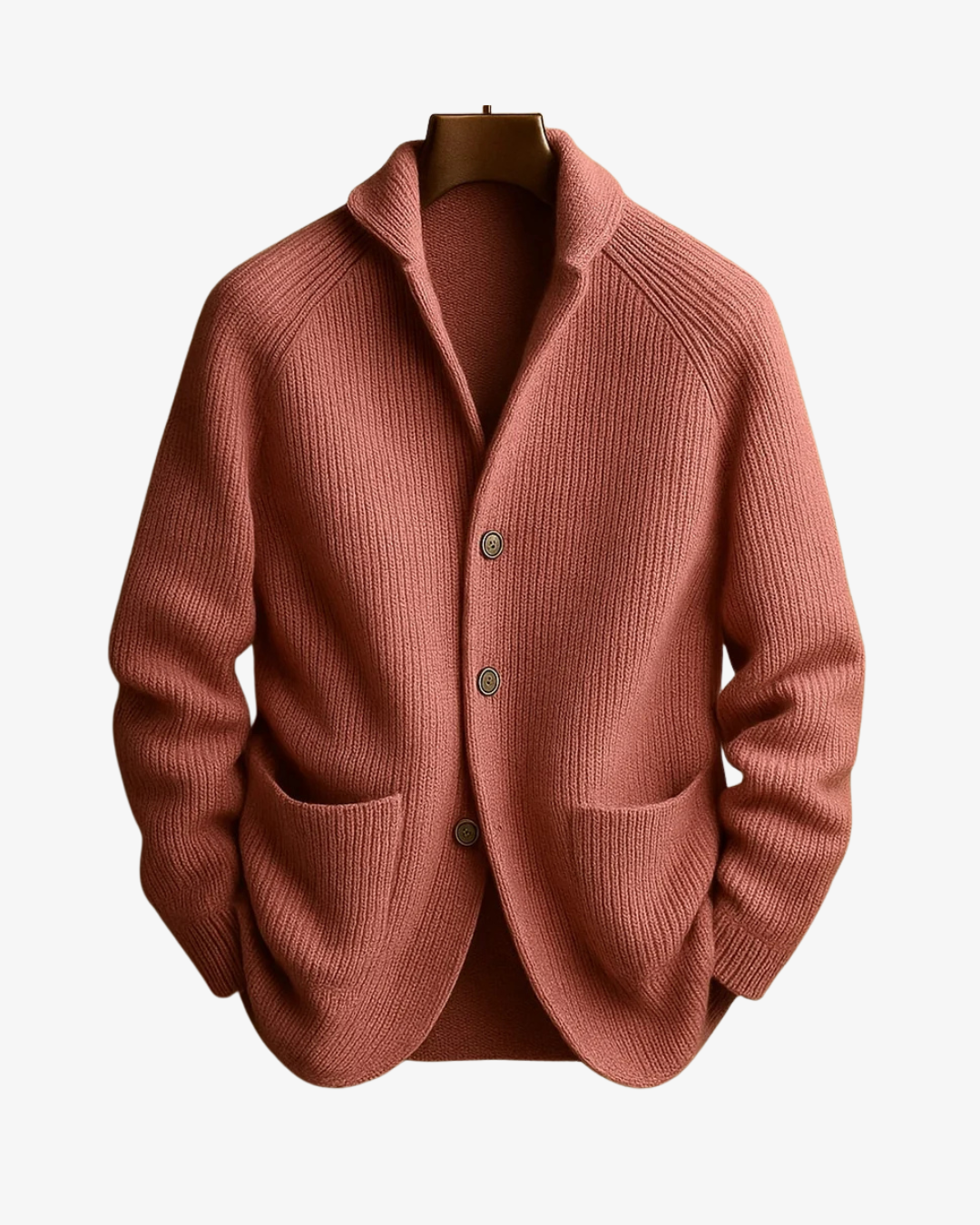 Tailored Button-Front Knit Cardigan