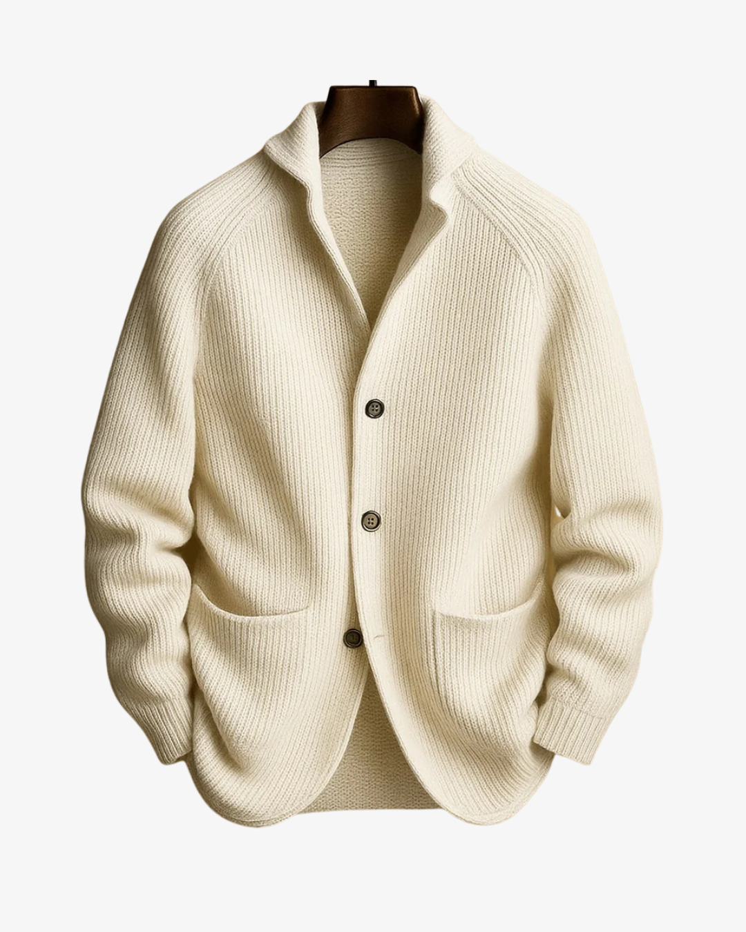 Tailored Button-Front Knit Cardigan