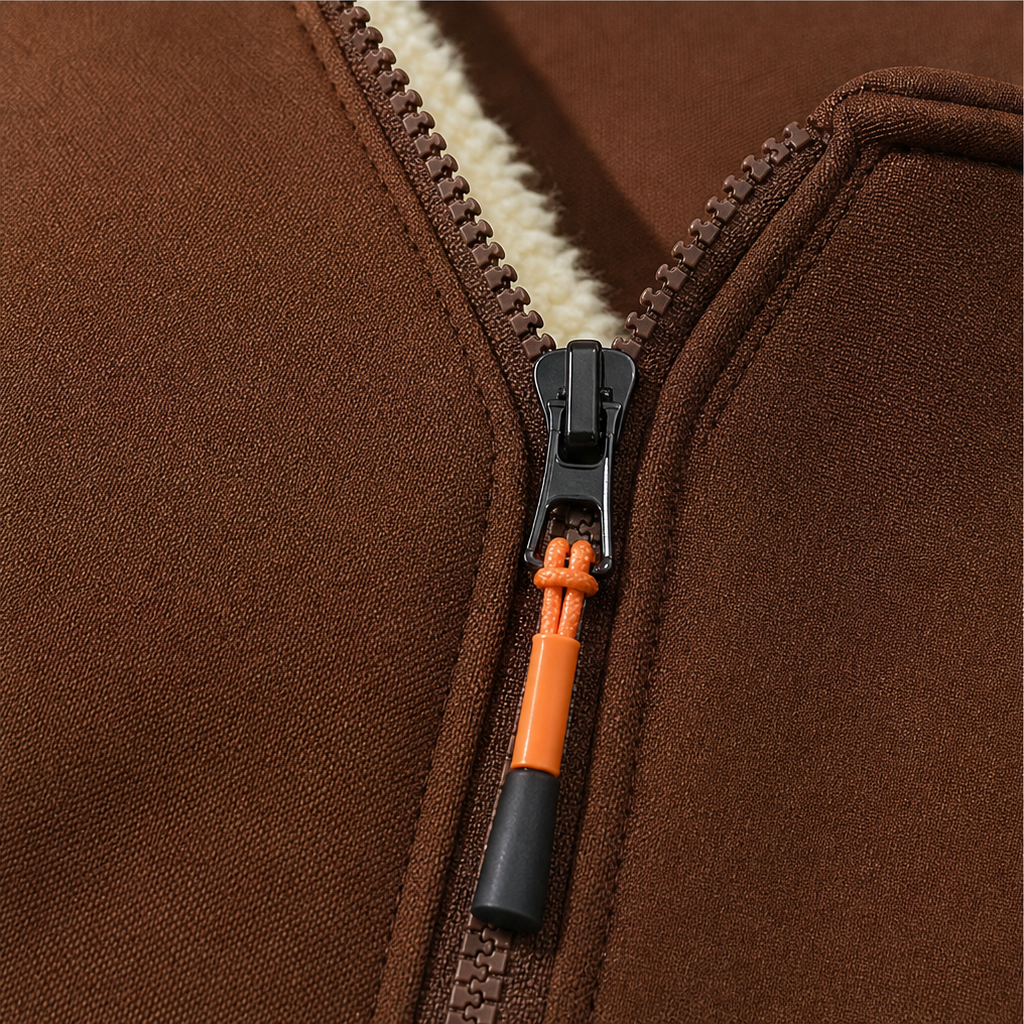 Unisex Fleece-Lined Winter Vest, Full-Zip Stand Collar Gilet with Zip Pockets