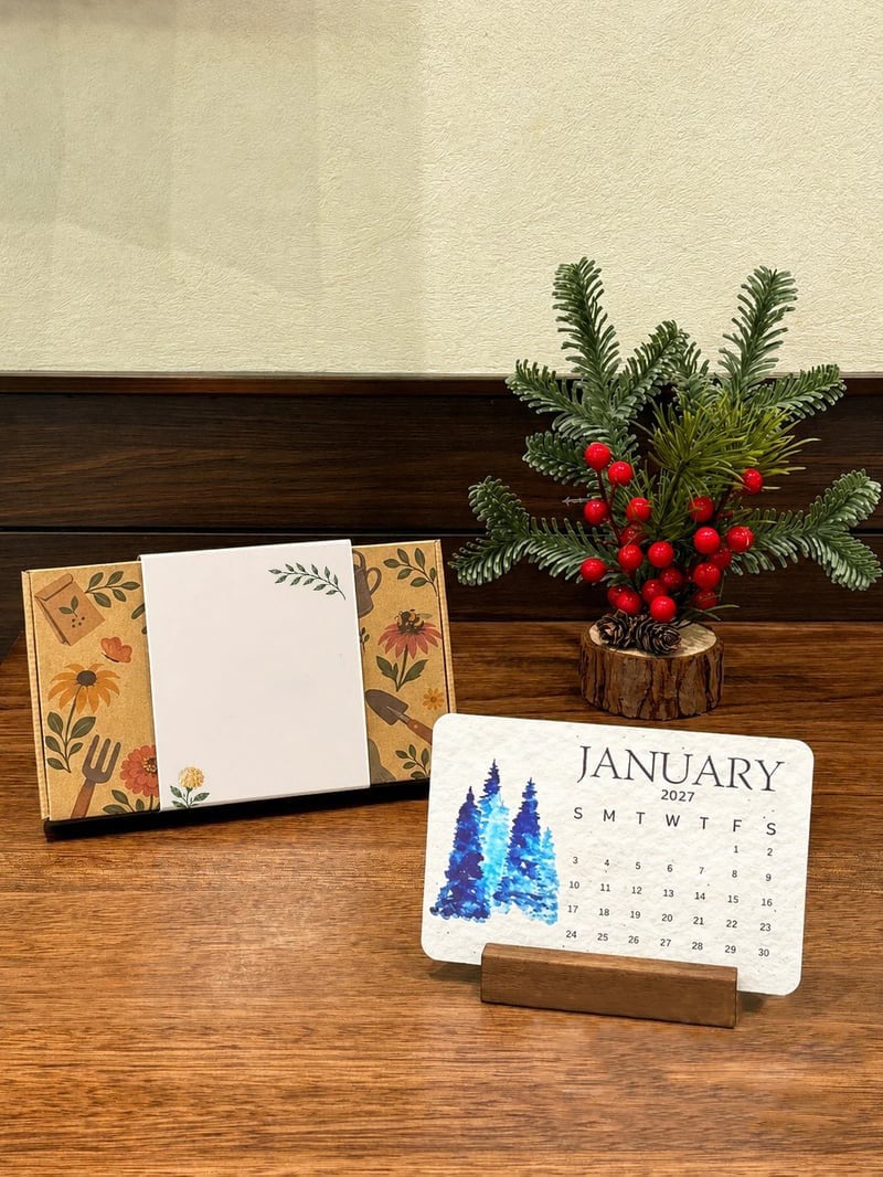 2027 Living Botanical Desk Calendar | Hand-Painted Eco Art Edition