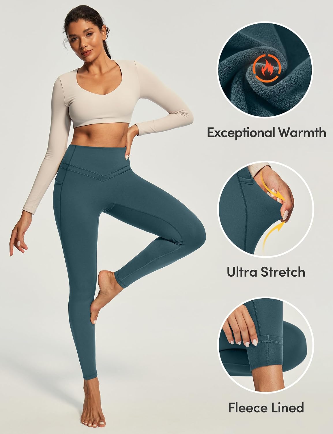 Women's High Waisted Compression Leggings with Tummy Control