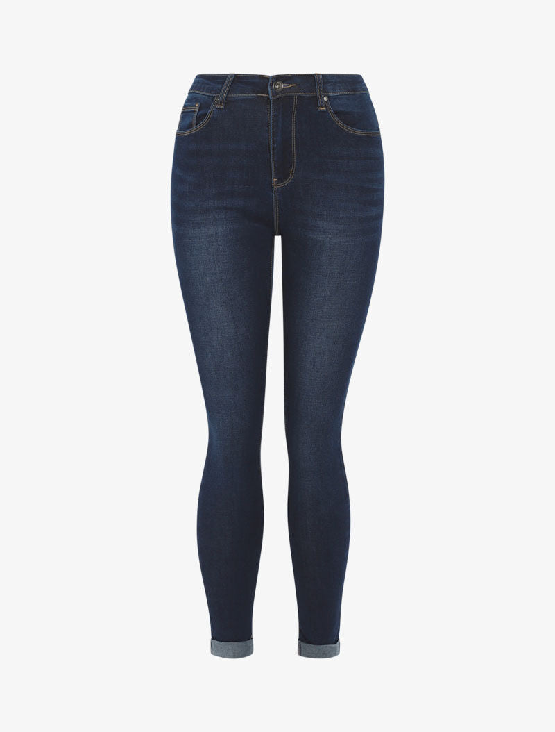 High-Waisted Slim Fit 5-Pocket Jeans