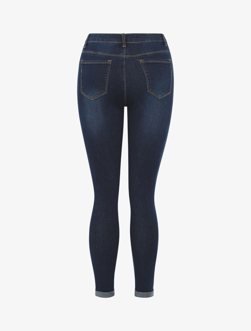 High-Waisted Slim Fit 5-Pocket Jeans