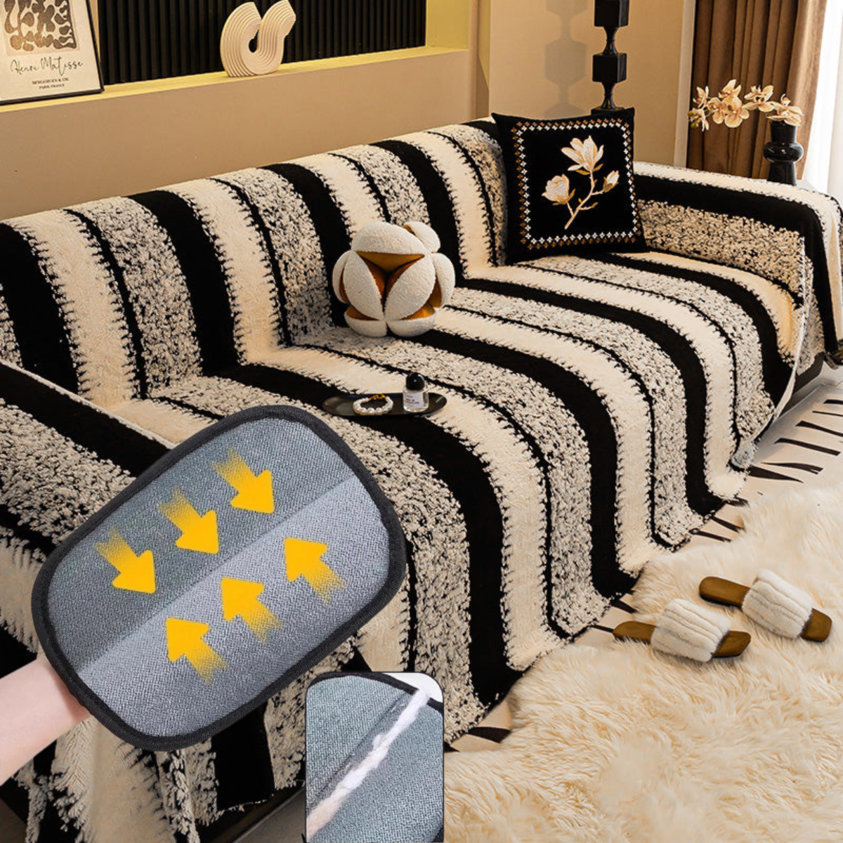 Soft Plush Sofa Cover with Non-Slip Backing – 9 Colours, 5 Sizes (180x130cm to 180x420cm) – Elegant Protection for 1-4+ Seater Sofas