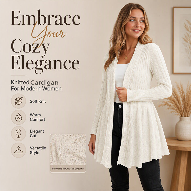 Elegant Textured Open Cardigan