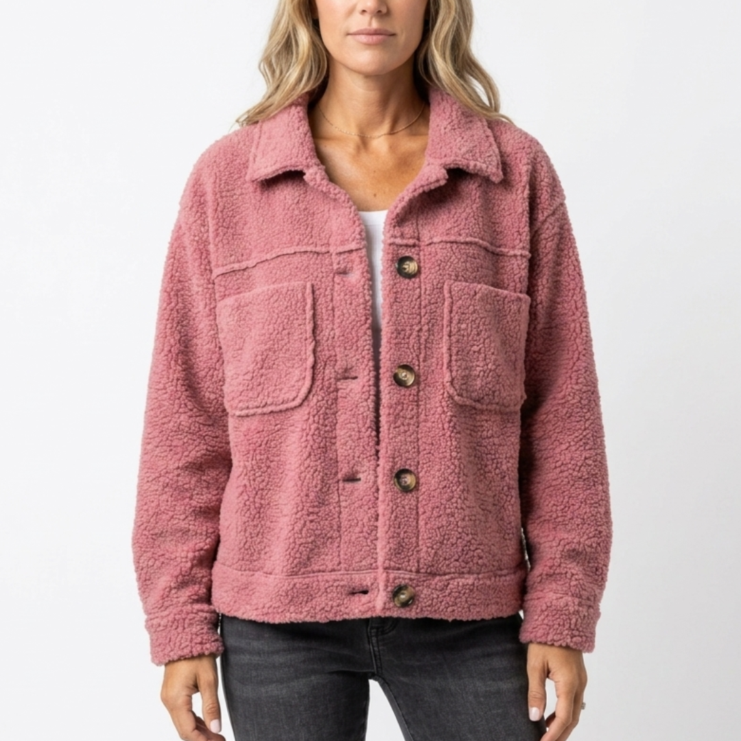 Celrien | CozySpring Short Teddy Jacket with Lapel Collar