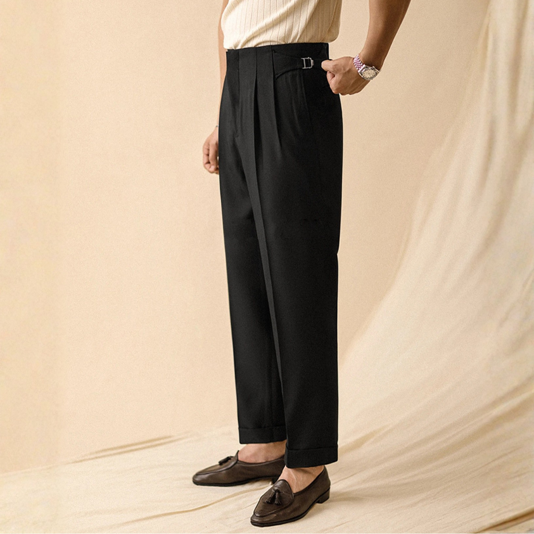 Celrien | Men’s Wide Leg Pleated Trousers for Business Casual Wear