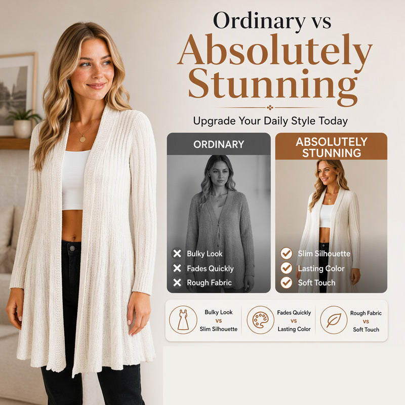 Elegant Textured Open Cardigan