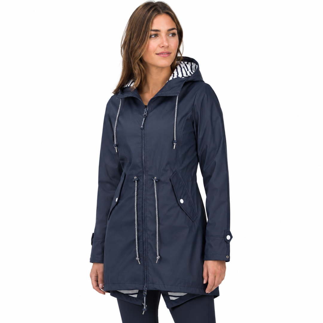 Celrien | Women's Long Waterproof Rain Coat with Hood – Lightweight Casual Coat