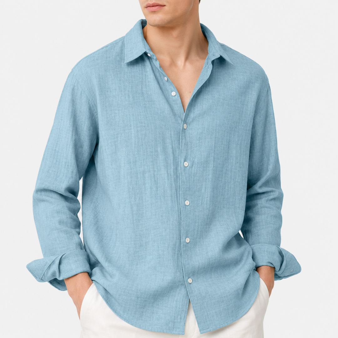 Celrien | Men’s Casual Vacation Shirt Long Sleeve Relaxed Fit
