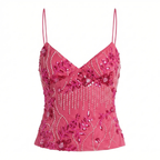 Celrien | Women’s Embroidered Halter Cami Top Floral Elegant Look