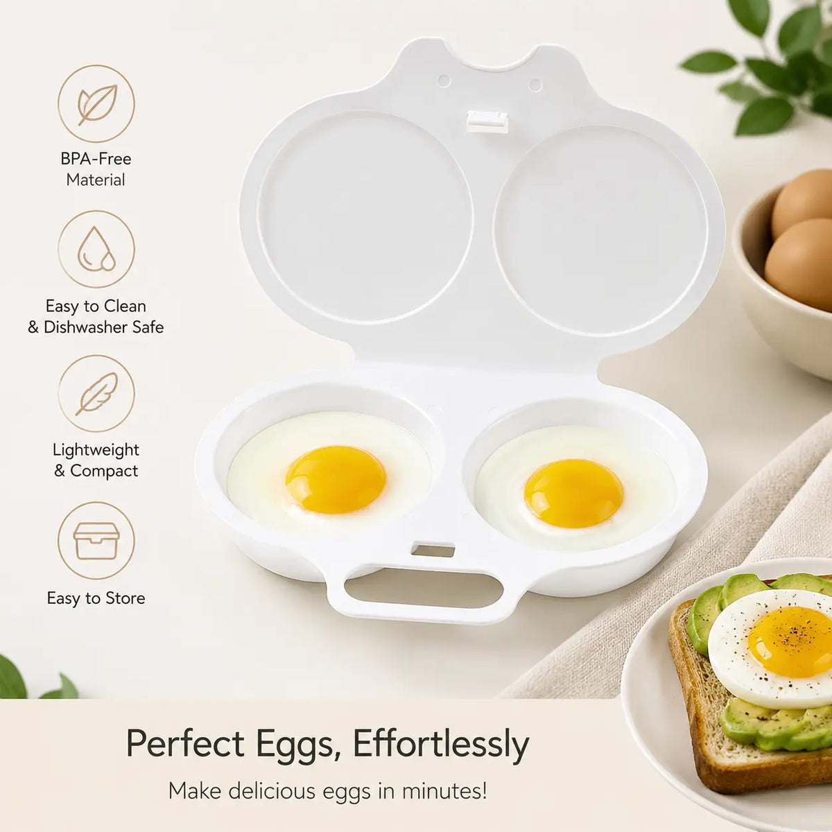 2-Pack Easy-To-Clean Microwave Omelette Maker, Multifunctional Egg Poacher