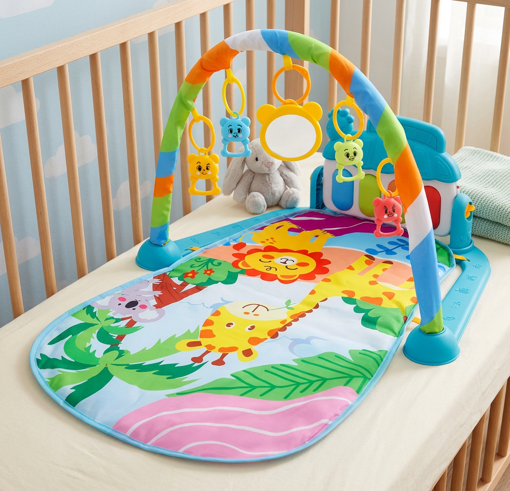 Baby Music Play Gym with Piano - Interactive Sensory Activity Mat (0-24 Months)