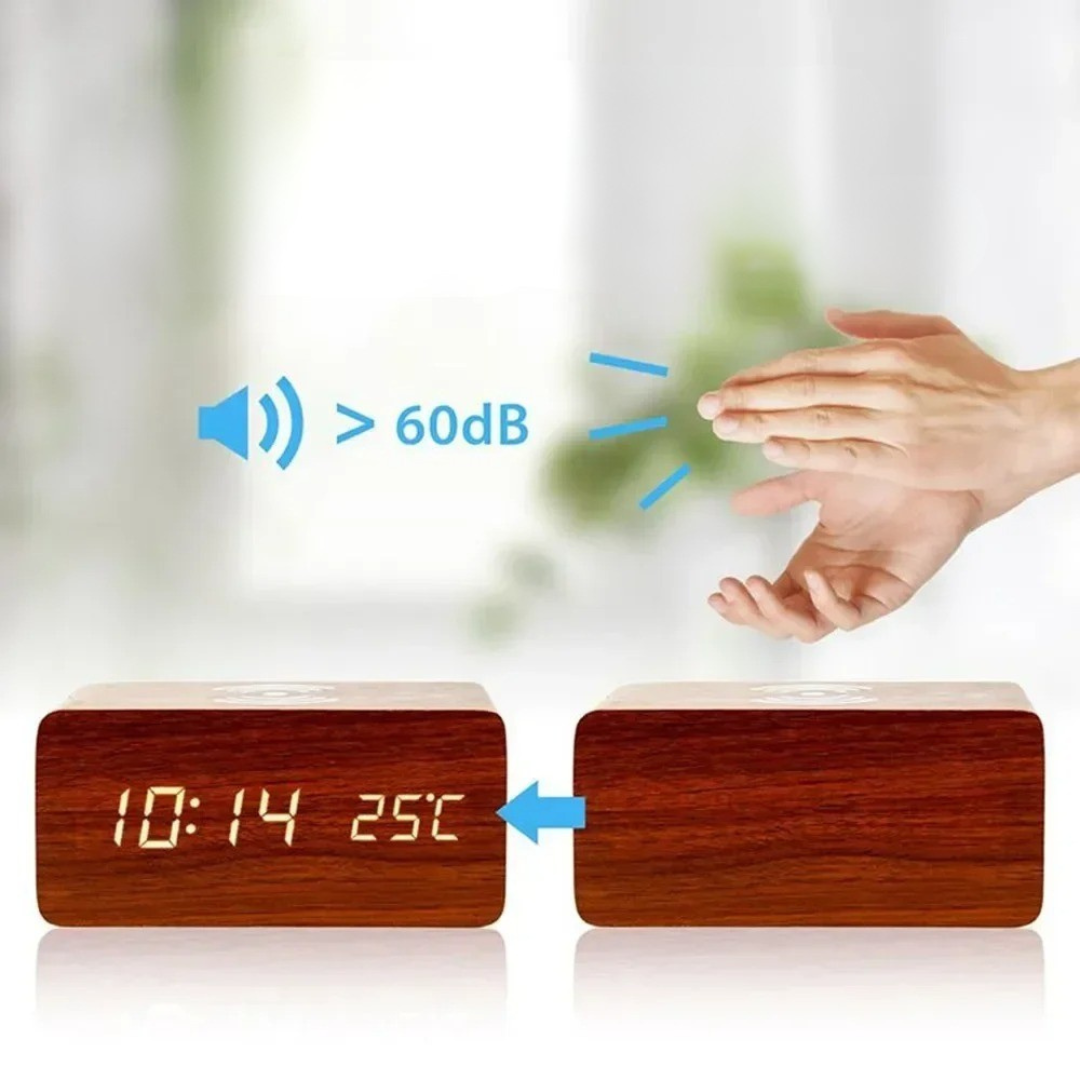 Celrien | Lumnora Digital LED Wooden Alarm Clock