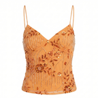 Celrien | Women’s Embroidered Halter Cami Top Floral Elegant Look