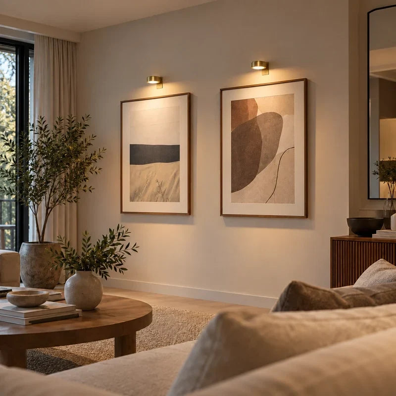 Cordless picture light with dimmable brightness and remote control