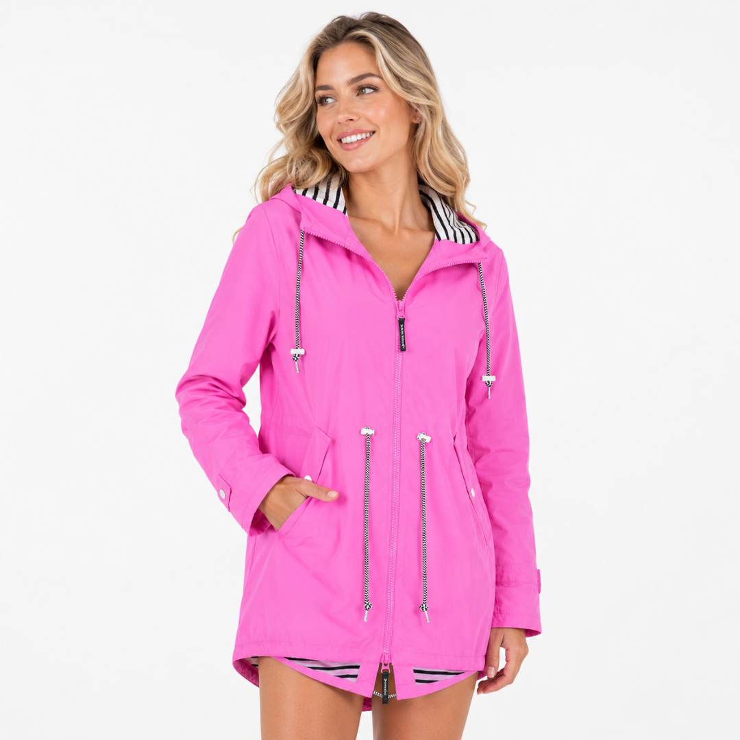 Celrien | Women's Long Waterproof Rain Coat with Hood – Lightweight Casual Coat