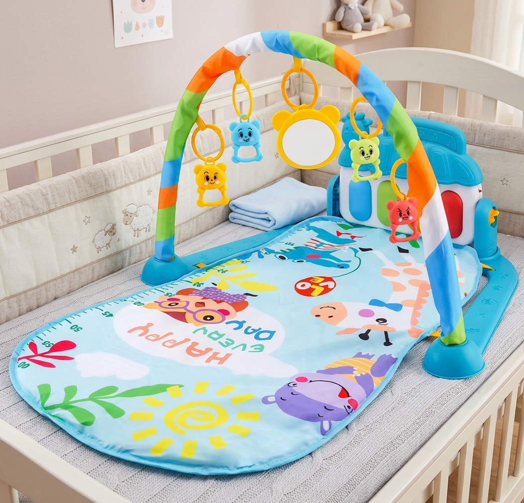 Baby Music Play Gym with Piano - Interactive Sensory Activity Mat (0-24 Months)