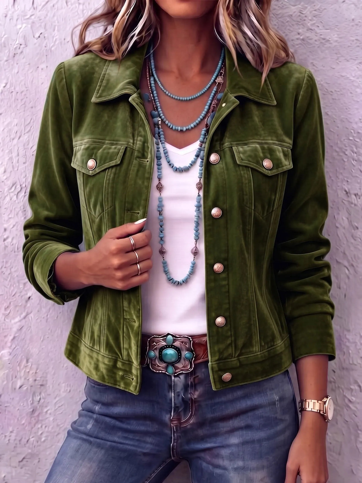 Vintage Wash Button Jacket