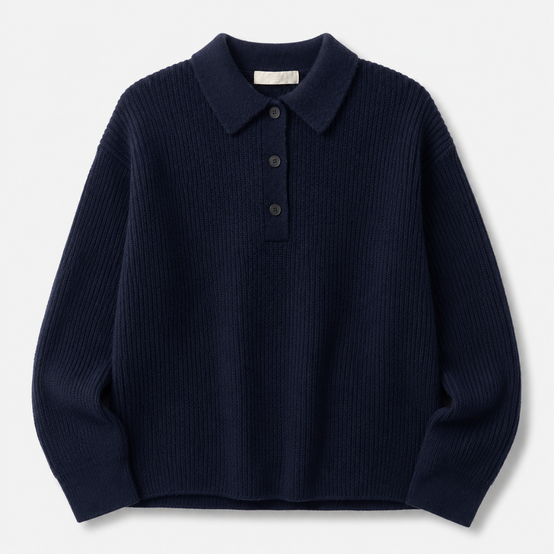Celrien | Men’s Casual Ribbed Polo Sweater Soft Lightweight Knitwear