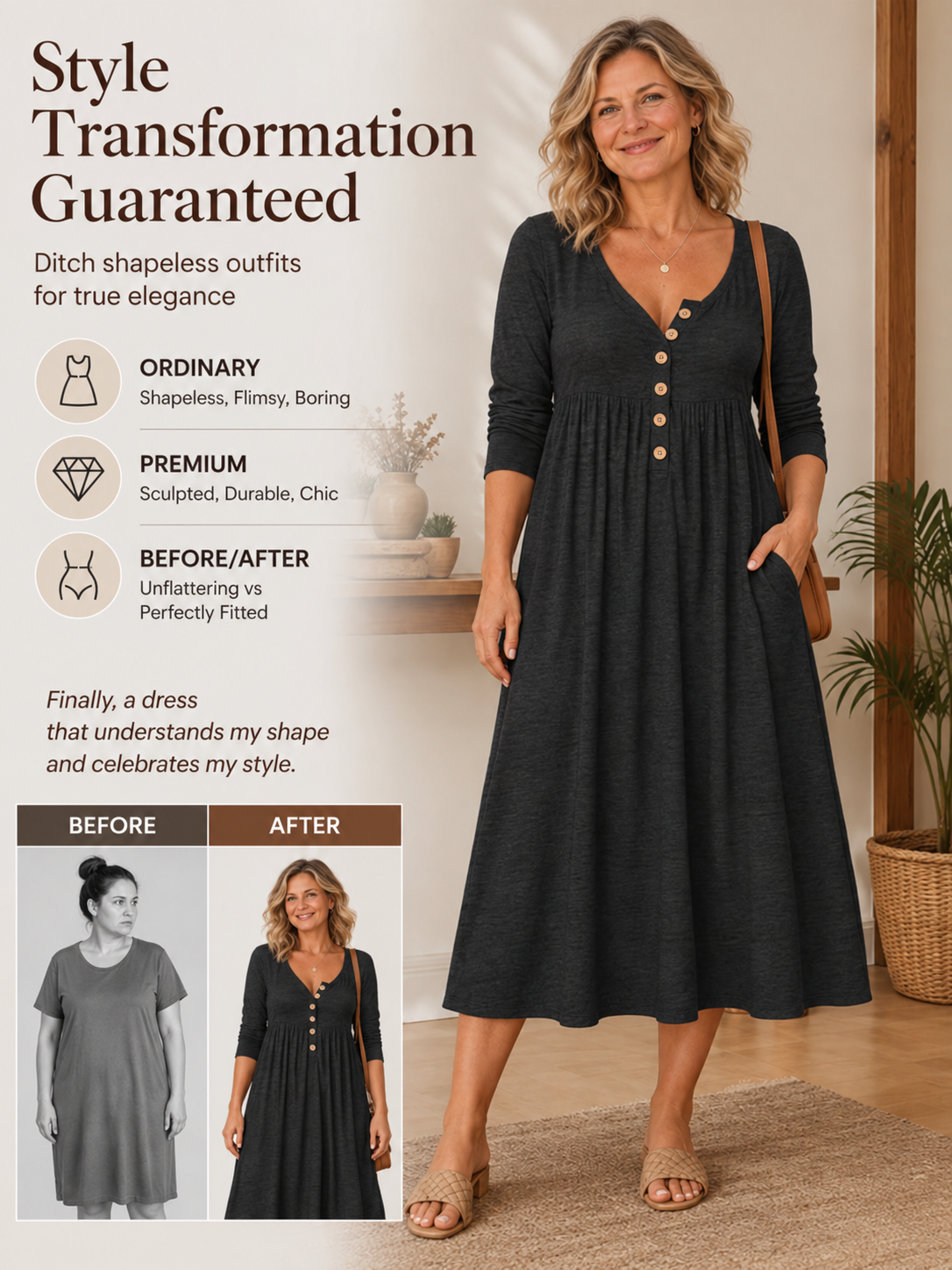 Waist-Cinching Dress With Heart Decoration