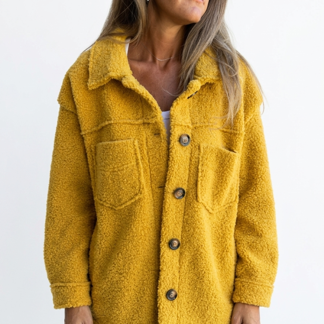 Celrien | CozySpring Short Teddy Jacket with Lapel Collar
