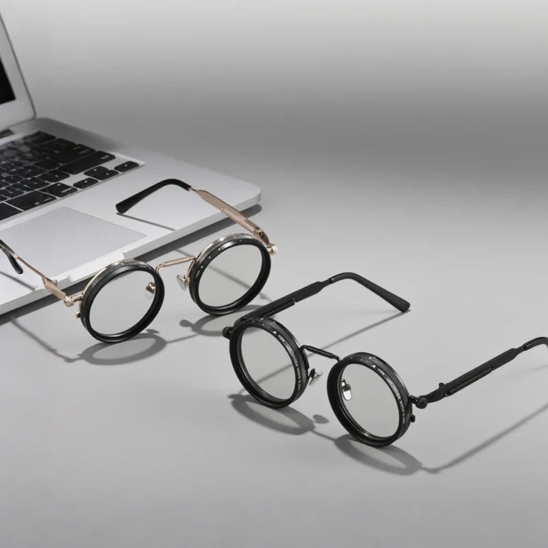 Sunglasses with Adjustable ND Filter Lenses and Round Frame