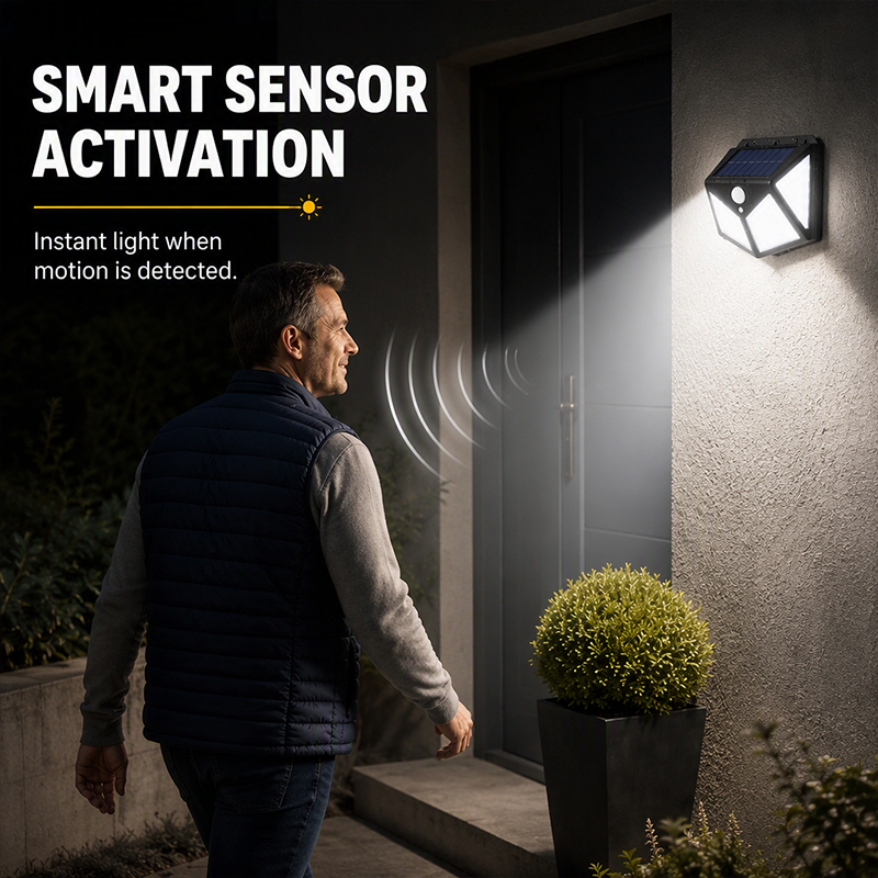 Motion Sensor Solar Lights – Bright Outdoor Lighting, Light Up Paths, Gardens & Driveways Automatically