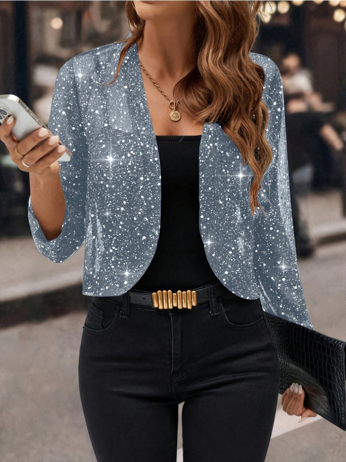 Shimmer Cropped Jacket