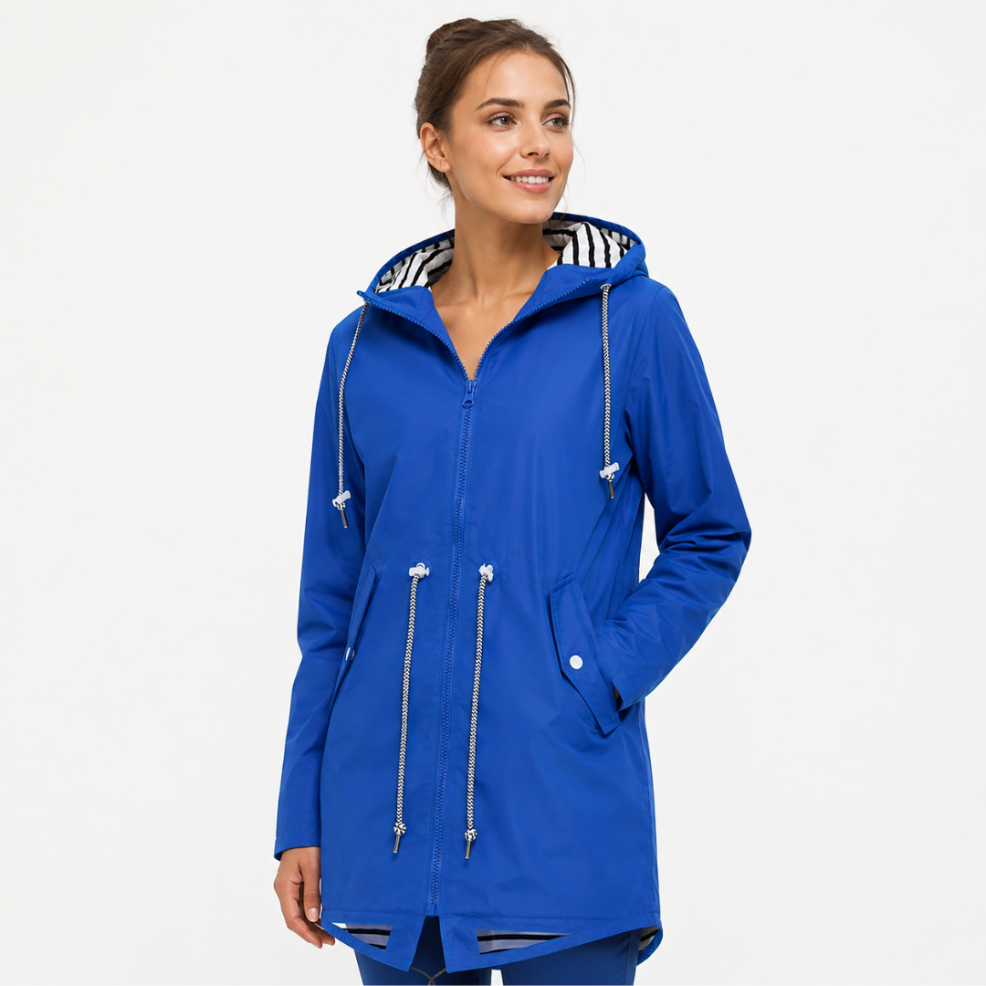 Celrien | Women's Long Waterproof Rain Coat with Hood – Lightweight Casual Coat