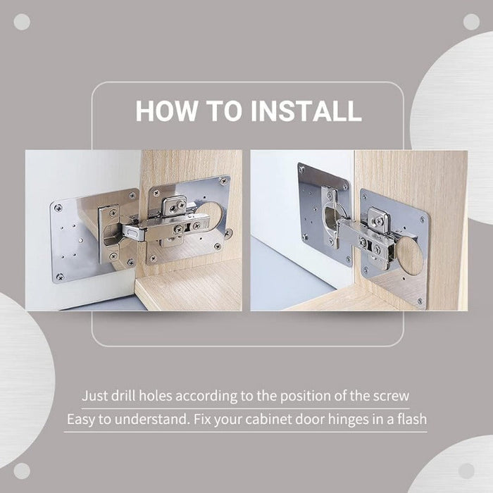 Stainless Steel Cabinet Hinge Repair Plate Kit