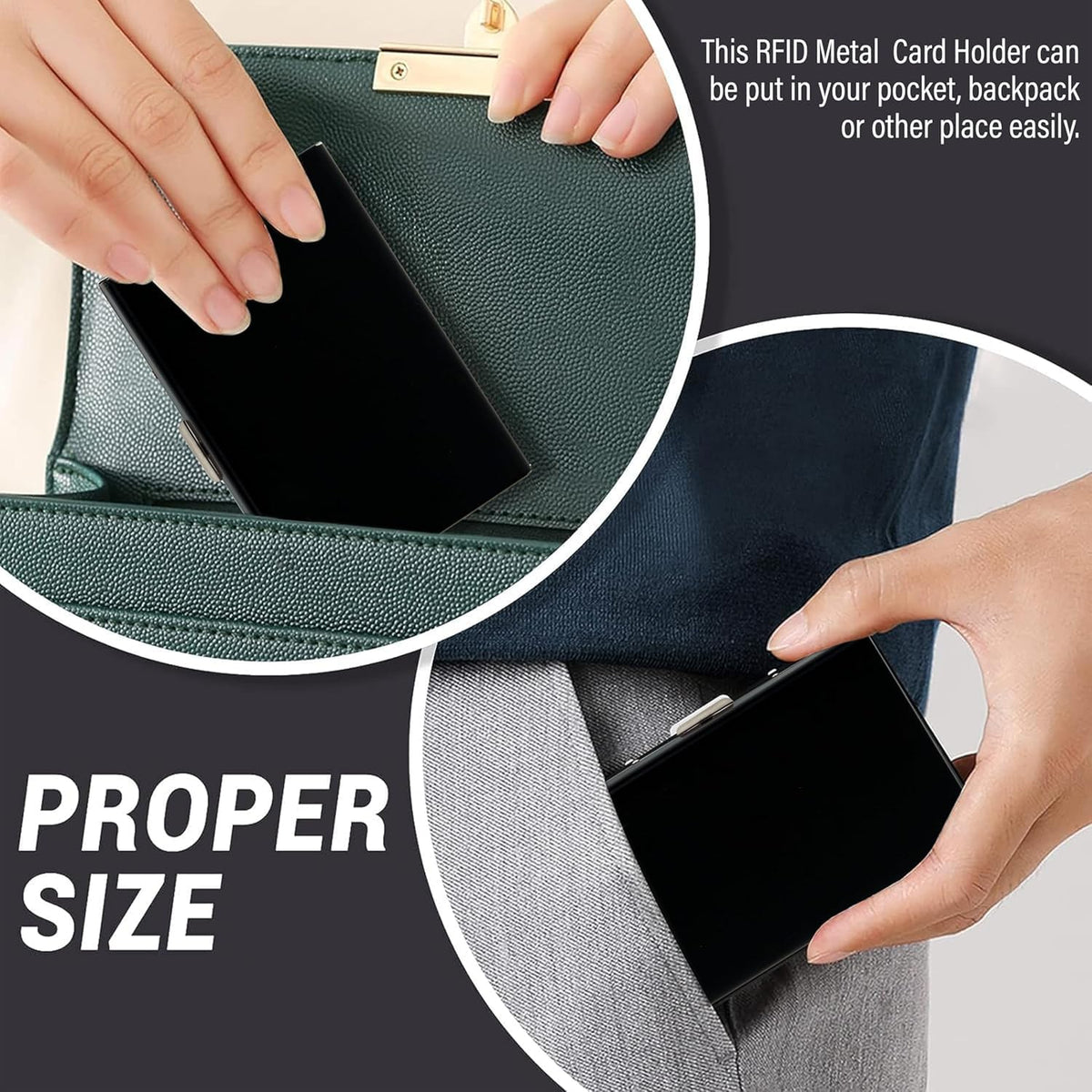 RFID Blocking Metal Card Holder, Ultra Slim Stainless Steel Business Credit Card Case