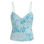 Celrien | Women’s Embroidered Halter Cami Top Floral Elegant Look