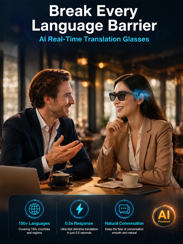 AI Smart Glasses with Offline Translation and Zoom