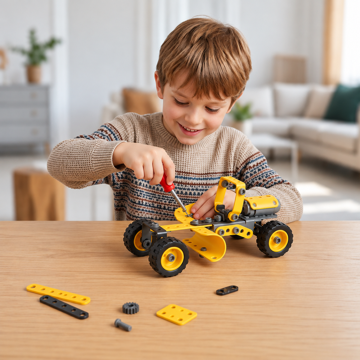 10-in-1 Creative Electric Construction Truck Building Set for Kids