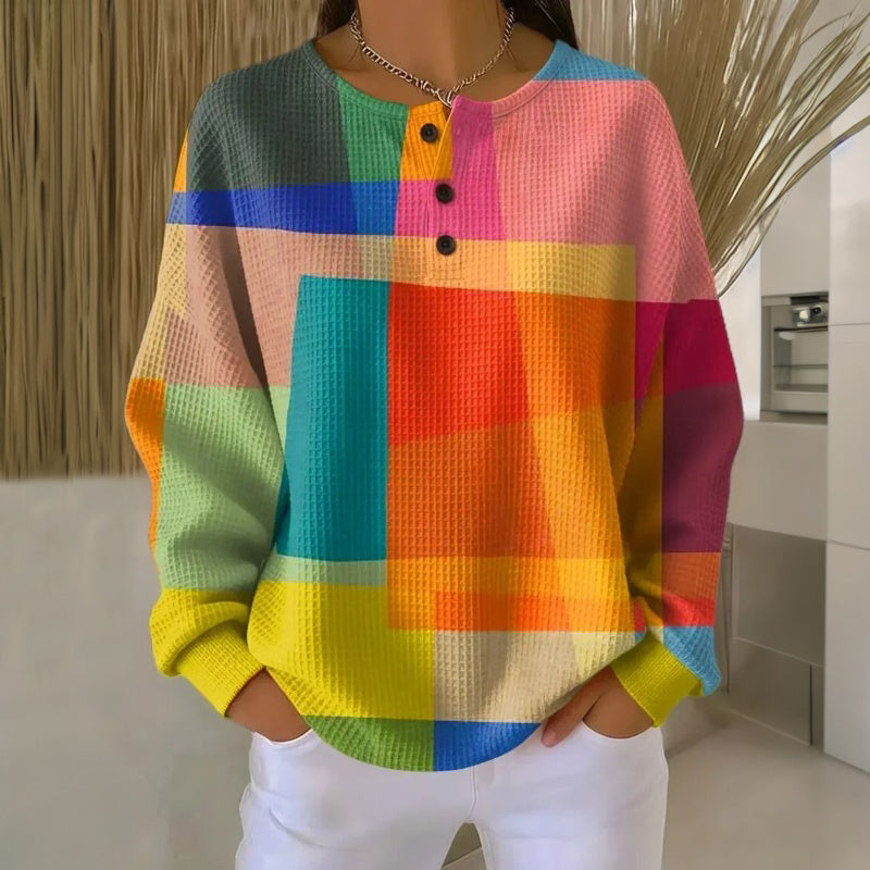 Nora Colourful Vintage Sweatshirt with Crew Neck