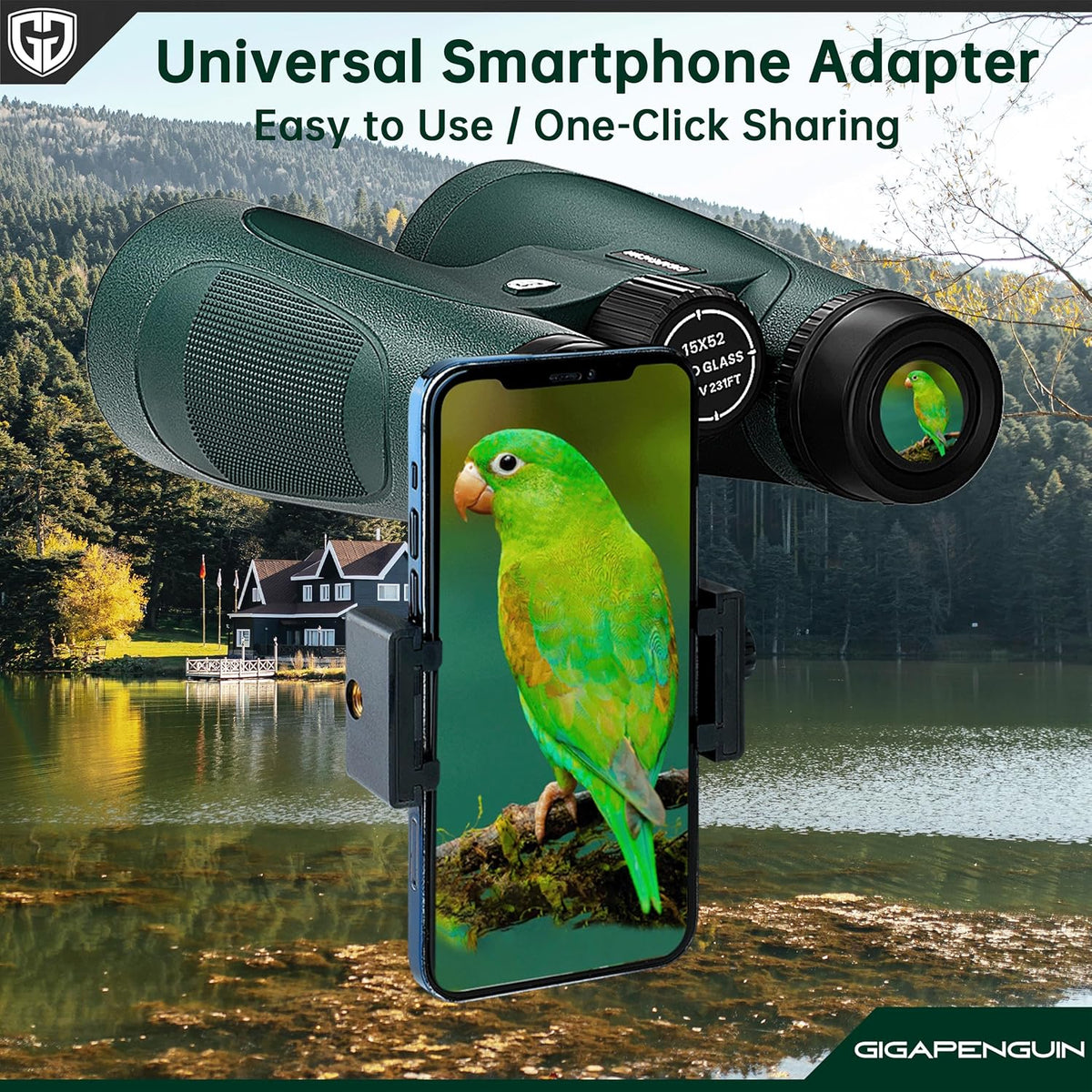 15X52 UHD Monocular with Smartphone Adapter