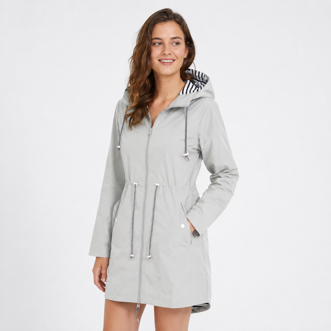 Celrien | Women's Long Waterproof Rain Coat with Hood – Lightweight Casual Coat