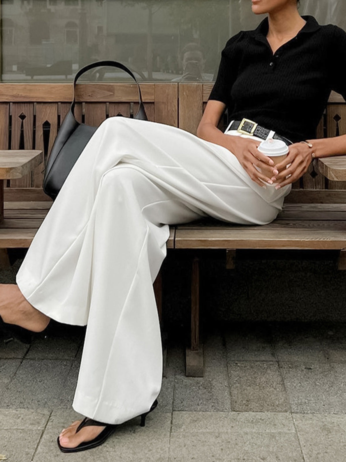 Celrien | Women's Wide-Leg Belted High-Waist Pants