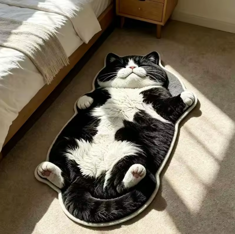 Chubby Tabby Cat Shaped Rug