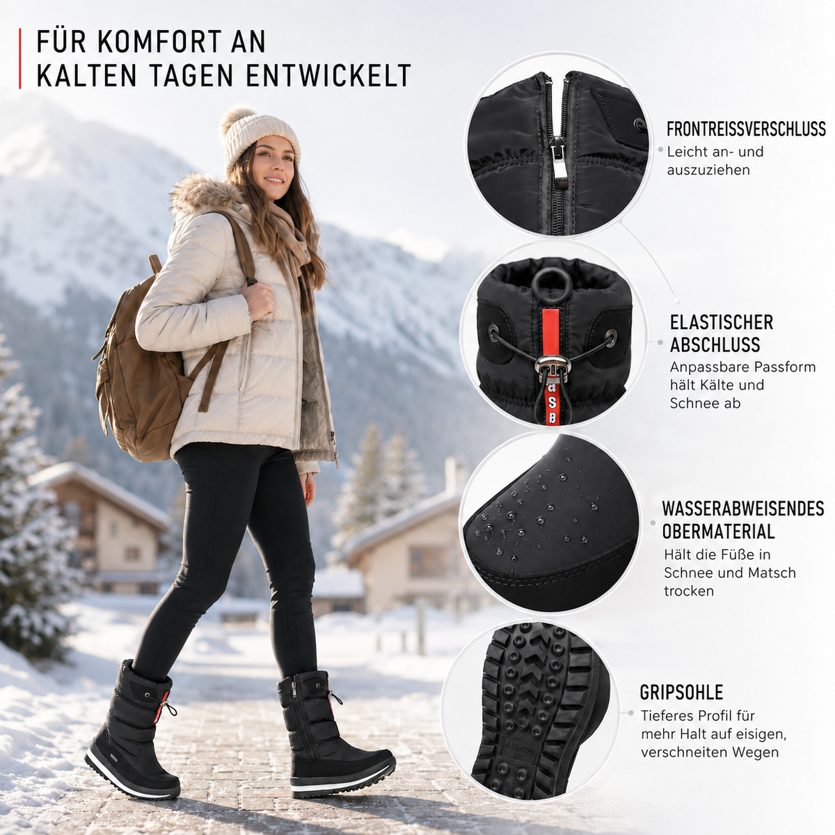 Celrien | Frozelle Mid-Height Insulated Winter Boots