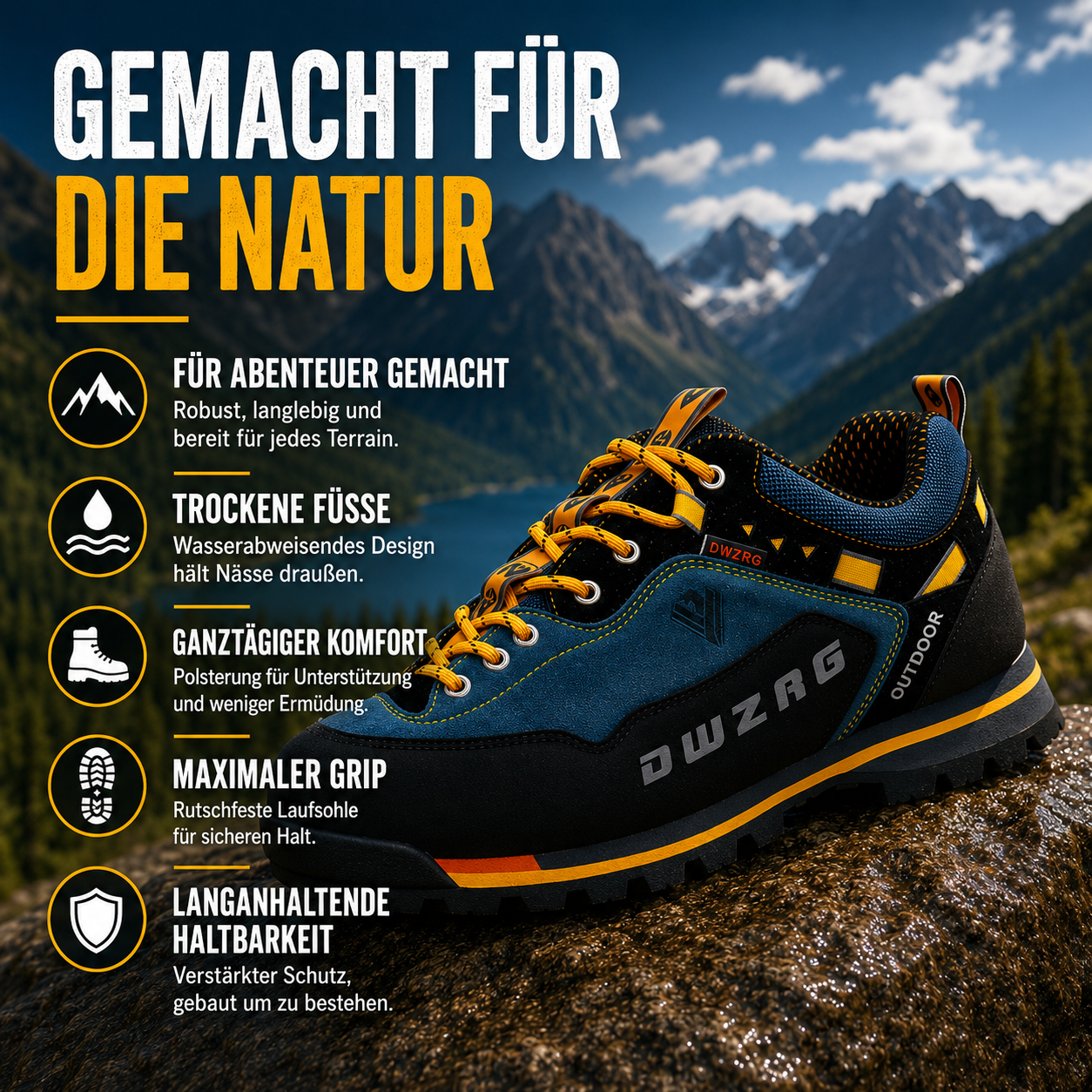 Celrien | Gripholt Waterproof Lace-Up Outdoor Hiking Shoes
