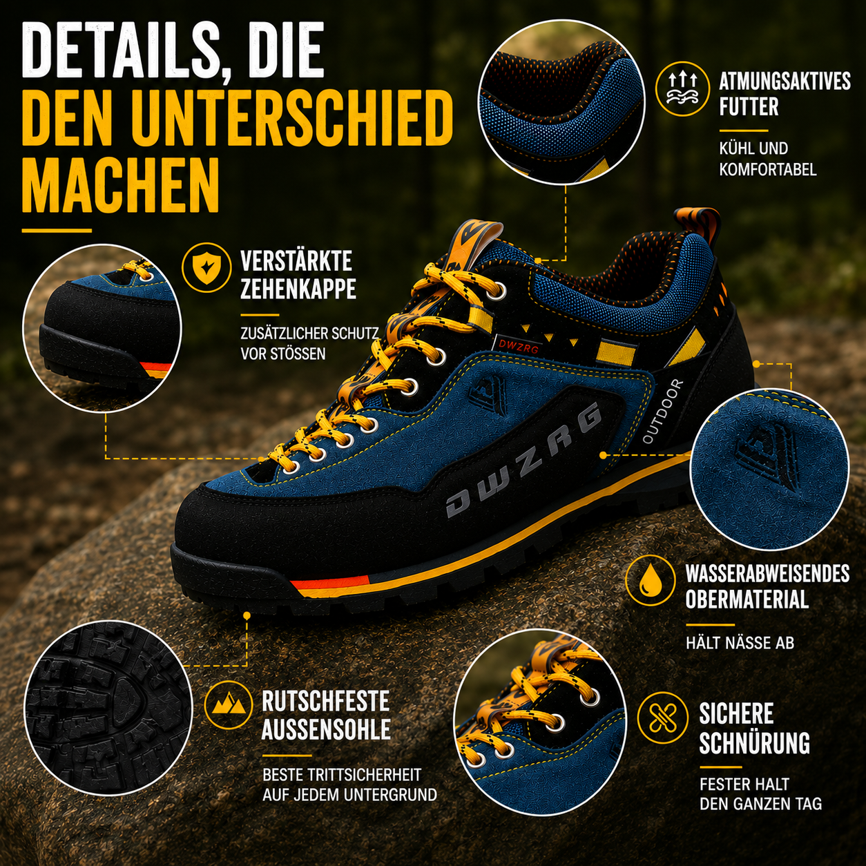 Celrien | Gripholt Waterproof Lace-Up Outdoor Hiking Shoes